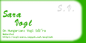 sara vogl business card